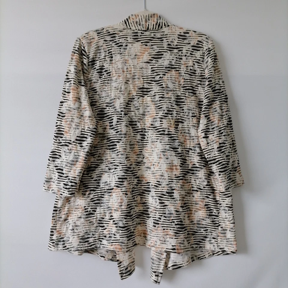 Cárdigan Kasper Mujer Multicolor Frente Abierto Manga 3/4 Rayas Talla Grande Foto 4 de 4