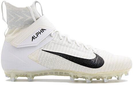 Nike Alpha Menace Strong Football Cleats White/Grey Mens  display picture 2
