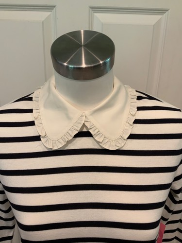 Kate Spade Navy Blue & White French Cream Striped Collared Dress, Size XS, NWT! - Picture 2 of 8