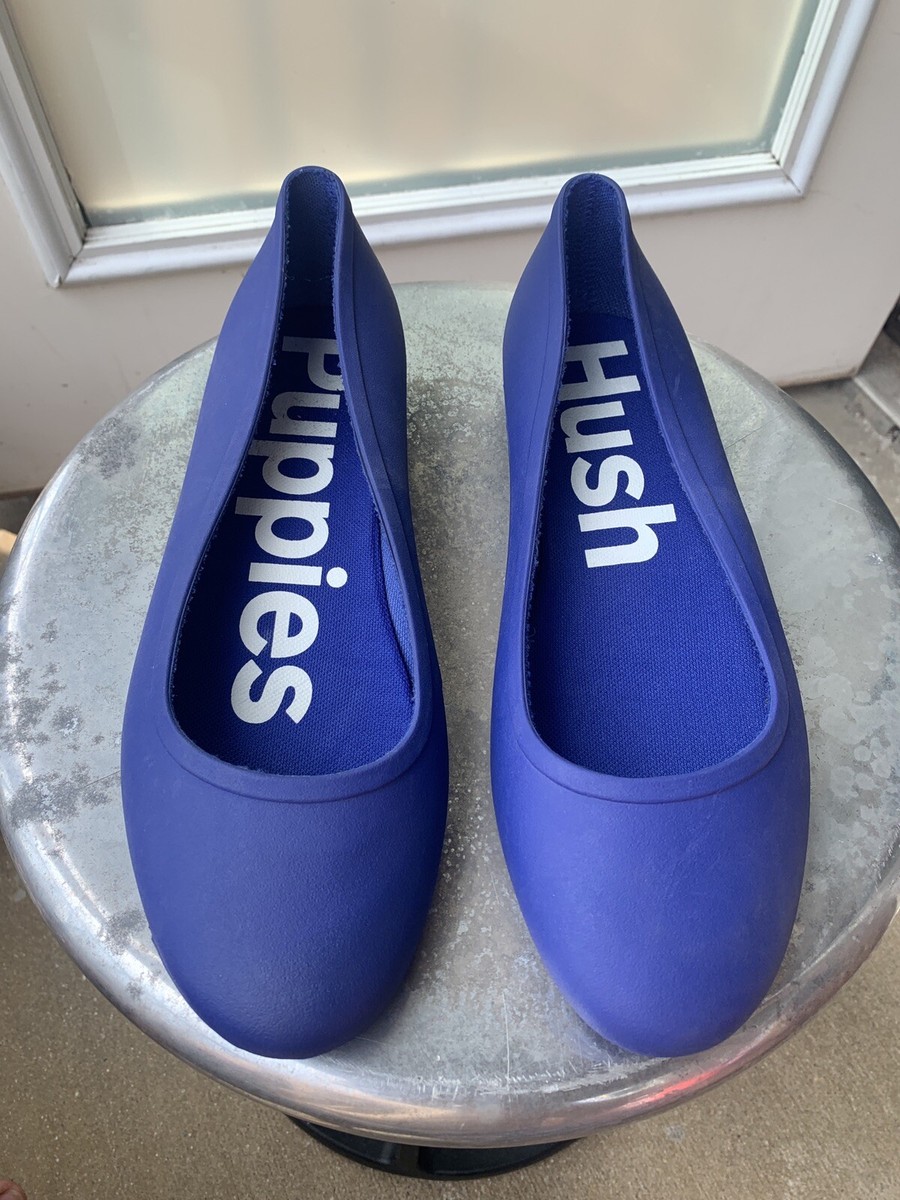 Hush Puppies Brite Pop Blue Violet Flats Shoes Size 11 Rubber