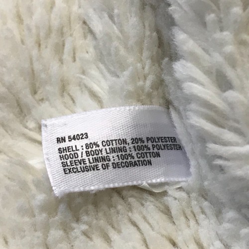 Gap Gray and Cream Embroidered Logo Full Zip Sherpa Lined Hoodie Toddler Size 5 - Picture 7 of 8