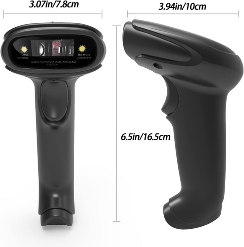 USB Laser Barcode Scanner Wired Handheld 1D Bar Code Scanner Reader Black - Picture 2 of 7