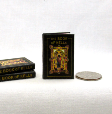 BOOK OF KELLS ILLUMINATED MANUSCRIPT Miniature 1:12 Scale Latin Manuscript Book
