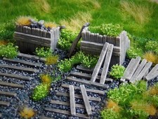 H0 1:87 Prellbock Holz ( Bahnschwellen ) und Beton je 2 Stück  Juweela Eisenbahn