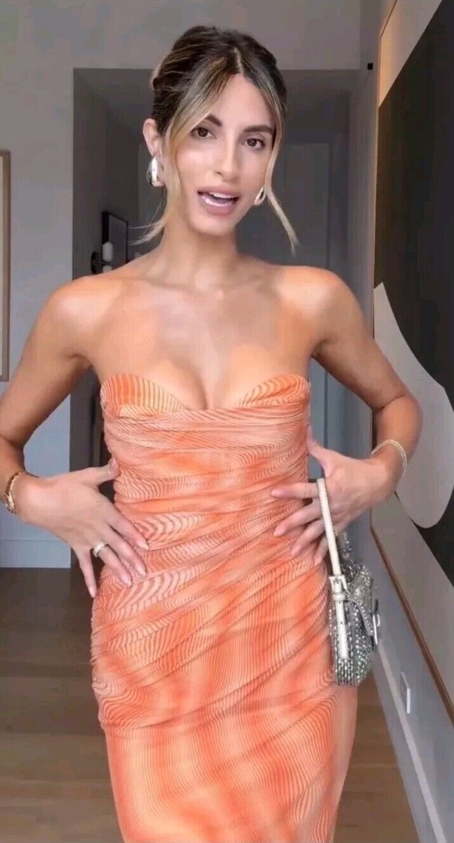 zara orange strapless dress Zara Ombre Maxi Dress