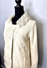 Gap Women's Wool Knit Cardigan Sweater Cream Size S