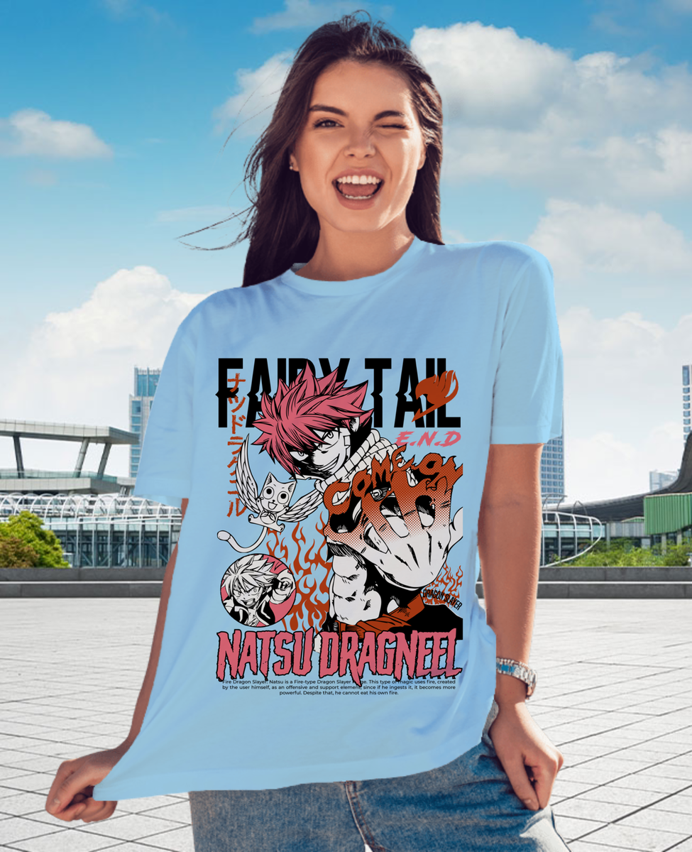 Fairy Tail T-shirt Gray Fullbuster Natsu Dragneel Girl Anime Gift