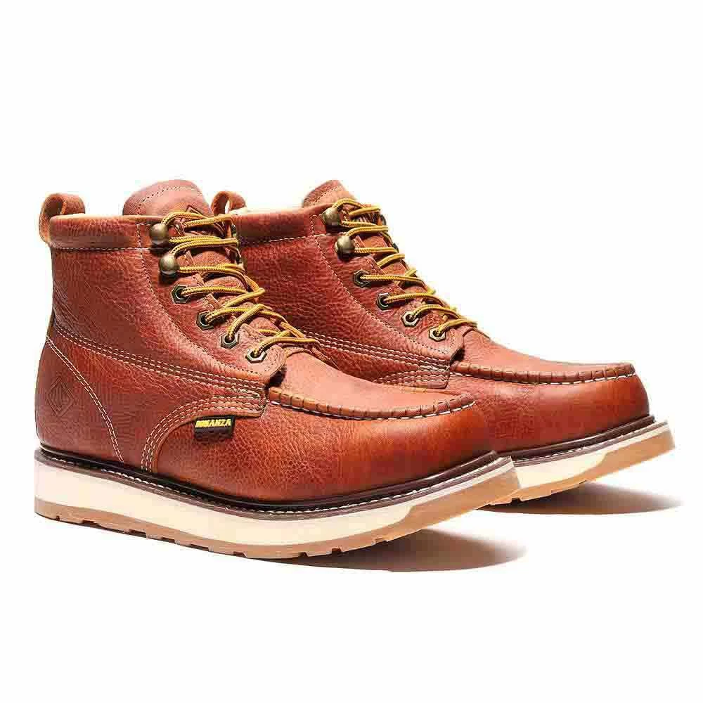 Bonanza Light Brown Full Grain Tumbled Leather Ankle Men s Boots