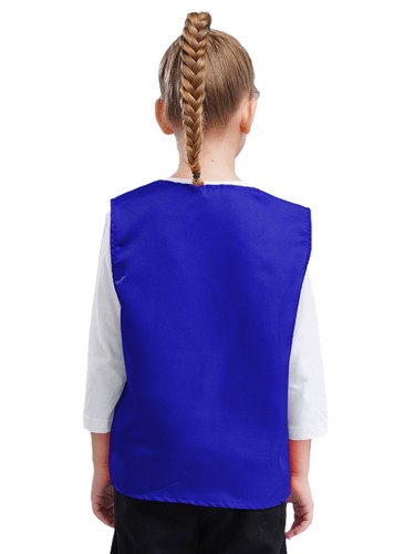 Unisex Kid Volunteer Activity Vest Button Up Waistcoat Uniform Sleeveless Jacket - Picture 11 of 119