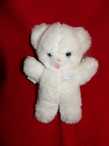 Doudou Ours Boulgom Blanc Et Bleu - Peluche Collection - Occasion