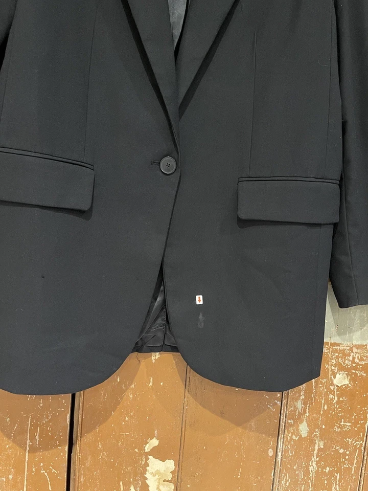 Traje Mango Chaqueta Blazer Abrigo Negro Para Mujer Talla Grande Forrado Foto 4 de 4