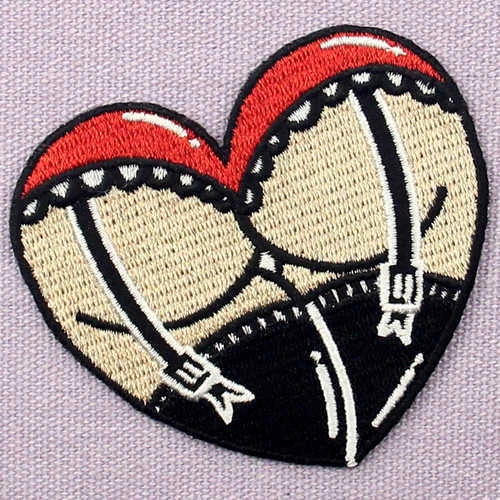 Embroidered Patches iron on clothing patch Badges logo Sexy Lady Butt hearts - Image 4 of 4