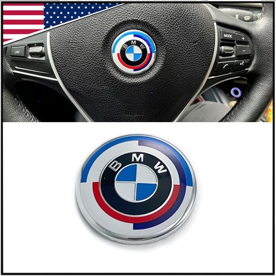 45mm Logo 50th Anniversary Steering Wheel Sticker For X3 Z4 G29 3 5 6 Series 1PC
