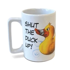 Shut the Duck Up Sound Mug by Big Mouth Toys NEW IN FULL COLOR GIFT BOX