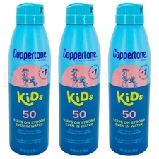 Coppertone Kids Sunscreen Spray SPF 50 5.5oz Lot of 3