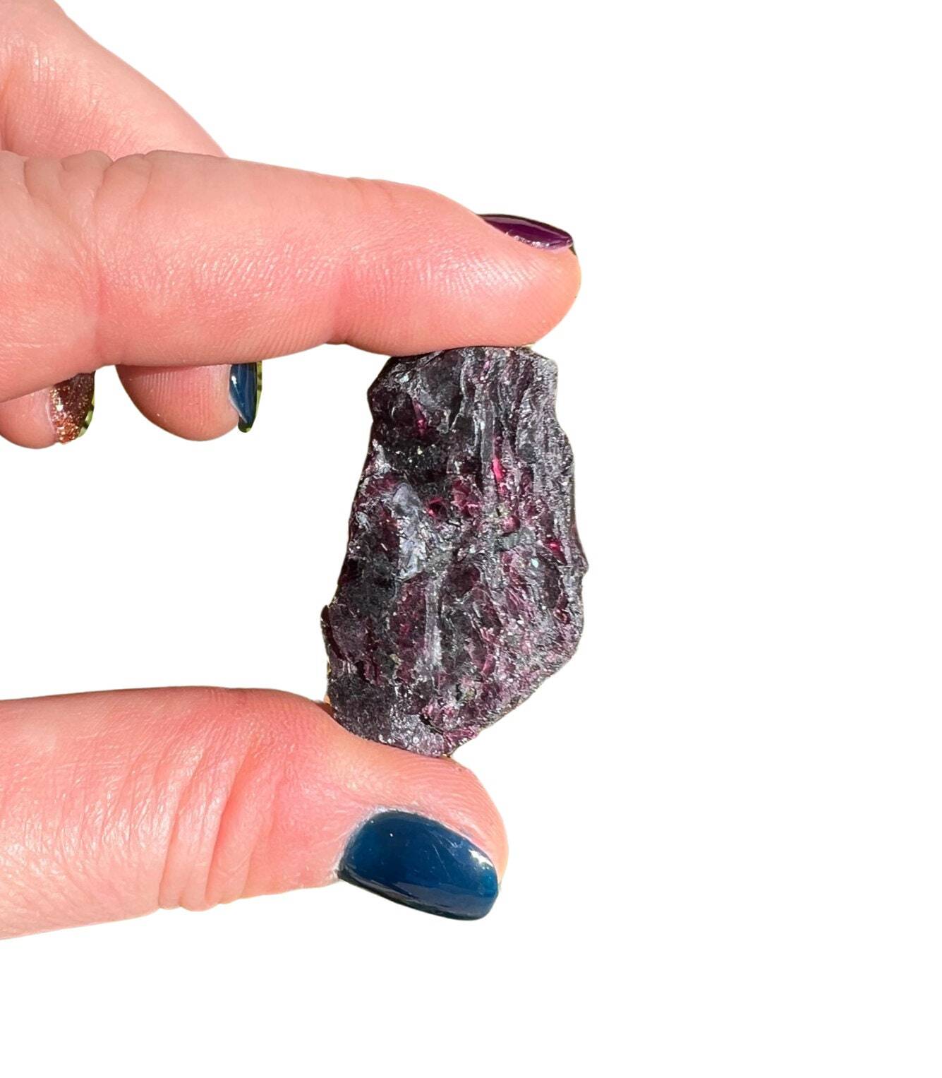 Raw Rhodolite Garnet Crystal - Natural Dark Garnet Stone
