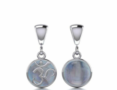 Om 925 Sterling Silber Flip Anhänger Auswahl Edelstein fein Meditationsschmuck