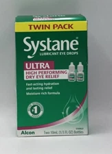 SYSTANE ULTRA Alcon Lubricant Eye Drops 2-10mL Bottles Exp 1/28 IMPERFECT BX