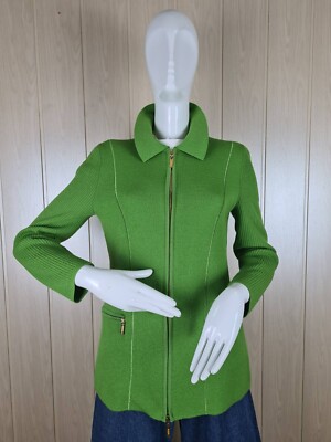 ESCADA by Margaretha Ley Vintage Knitting Zip Cardigan