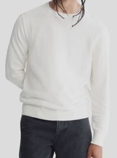  89 Calvin Klein Men's White Solid Supima Cotton Crew-Neck Sweater Size Medium