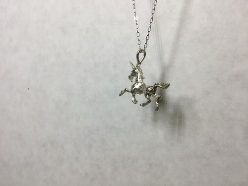 Tiny Unicorn Necklace, Silver, Fairytale Jewelry, 1" Unicorn, 18" Necklace - Picture 4 of 6
