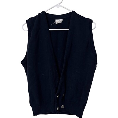 Uniforms To You Pullover Sweater Vest Womens Size M Black V Neck Knitted