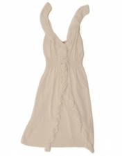 RED BY VALENTINO Womens Ruffle Front Jumper Dress IT 38 XS White DQ15