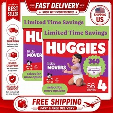 2 Pack Huggies Little Movers 360 Pull On Diapers Size 4 56 Count 112 Diapers 