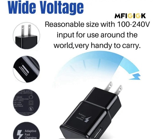 USB Fast Charger Wall Power Adapter 10Ft Long Type C Cable For Samsung Android - Picture 5 of 6
