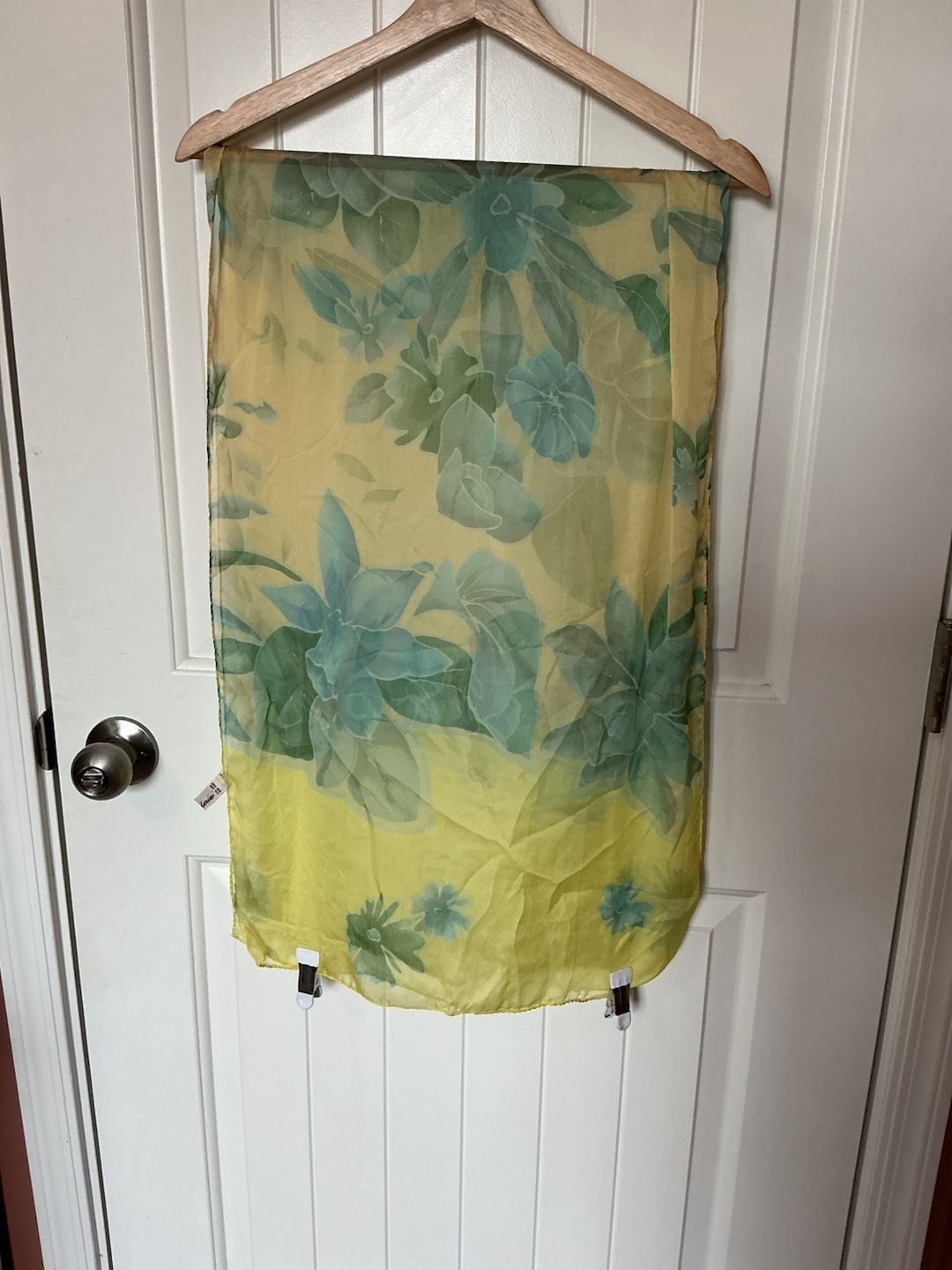 Vintage Saldarini silk scarf with a floral print.