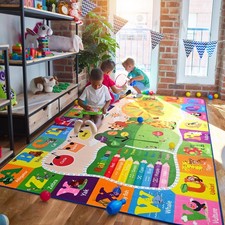 B BENRON BENRON 6x9 Kids Rug For Playroom Classroom, Fun Play Mat ABC Alphabet