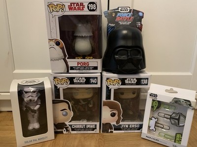 Star Wars Merch Paket - Funko Pop, Rogue One, Porg, Mandalorian, Storm Tropper