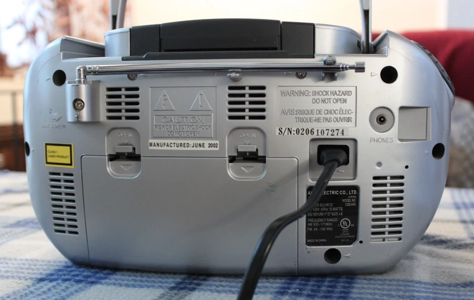 Gravador Akai CSDV6R CD rádio toca-fitas cassete Boombox TESTADO - Imagem 4 de 4