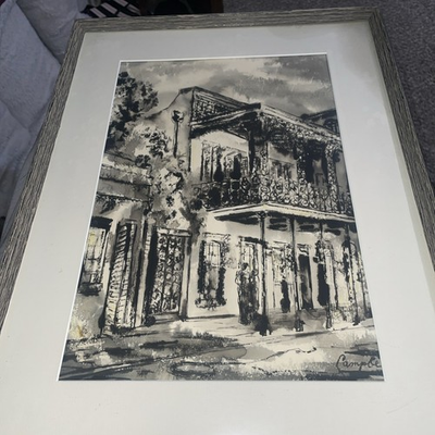 #ad VERY Rare “Charles Campbell” The French Quarters Crisp Pastel PAINTING New Orlea $2500.00