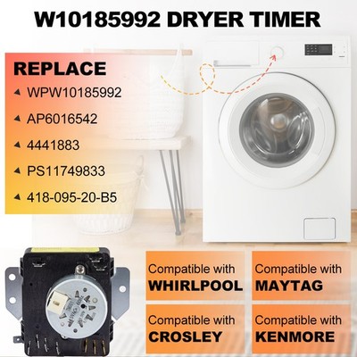 Aggiornato W10185992 Timer Di Ricambio Per Asciugatrice WPW10185992 418 - Foto 7
