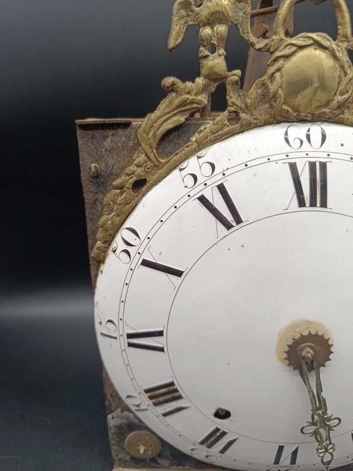 Ancien Mouvement Comtoise Horloge XVIIIe Décor Empire - Photo 3/4