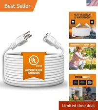 Heavy Duty 10 Ft Extension Cord - Waterproof and Flexible,  Certified Safety