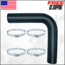 Gasoline Fuel Filler Neck Hose 1.5 Id 90 Degree Reinforced Gas Tank W 4 Clamps