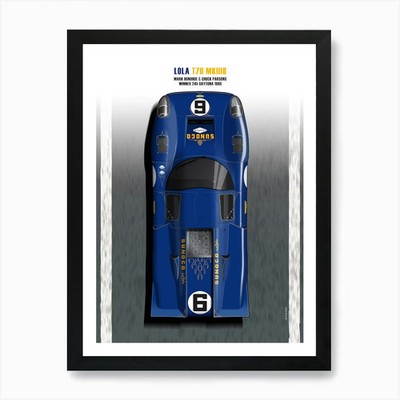 Lola T70 Sunoco Daytona 1969 Kunst Pr gerahmtes Wandbild Poster Leinwanddruck Bild