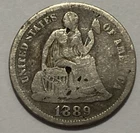1889 - Seated Liberty Dime - Exact Coin Imaged #SL123