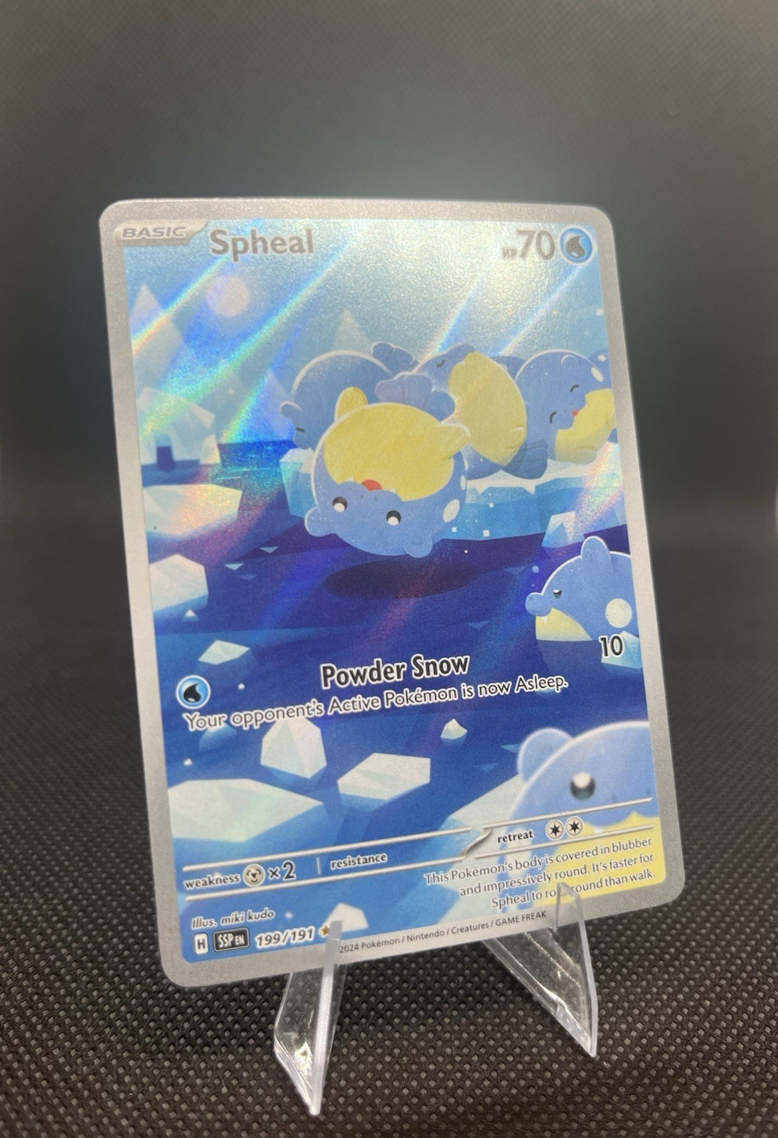 Spheal 199/191 Illustration Rare Surging Sparks Pokemon Holo NM