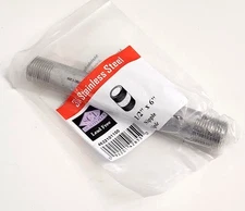 NEW Smith-Cooper 4632101100 SCH40 Stainless Steel Nipple 1/2" MPT x 6"
