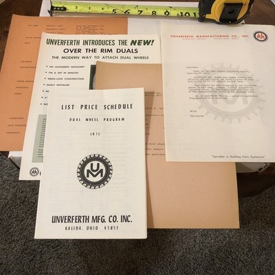 Rare Unverferth Mfg Co. Dealer Head Letters Flotation  Tractor Omaha Nebr.