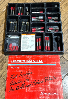 #ad Snap On Tools Fuel Injection Pressure Tester GM Chevy Adapter Set Lot Manual Kit $195.00