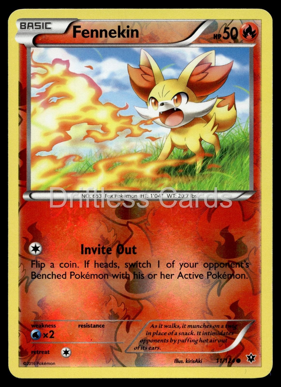 Fennekin 11/124 Common Fates Collide Pokemon Reverse Holo NM/M