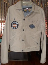 Harley Davidson Embroidery Snaps Patches Cotton Polyester Coat Jacket SZ S