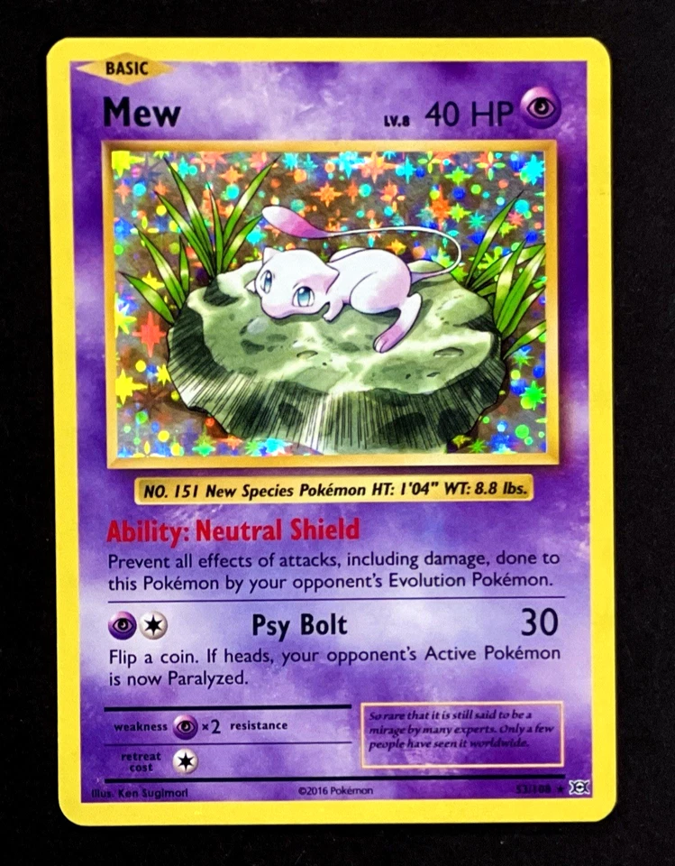 2016 Pokemon MEW XY Evolutions Set HOLO BLEED Misprint ERROR Card 53/108 Rare NM - Image 3 of 4