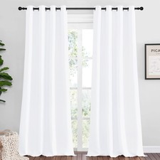 NICETOWN Blackout Curtains for Kids 55"W x 102"L Pack of 2 , Pure White