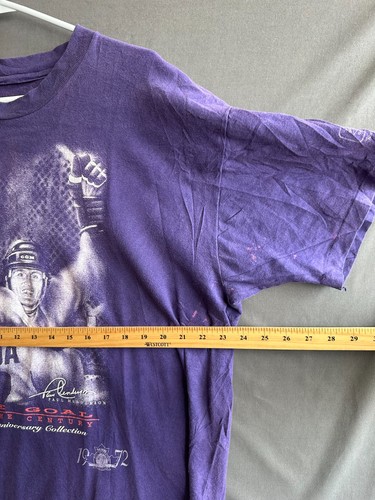 Vintage Paul Henderson Shirt Mens LArge Purple NHL Hockey Sports 90s THRASHED - Picture 6 of 7
