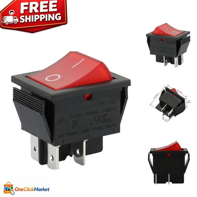 #ad High Quality DPST Rocker Switch 4 Pin with LED Light and Safety Certification $9.59